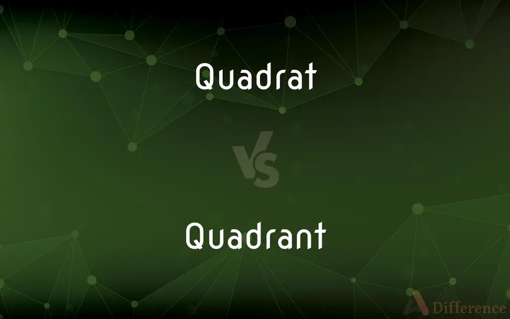 Quadrat vs. Quadrant — What's the Difference?