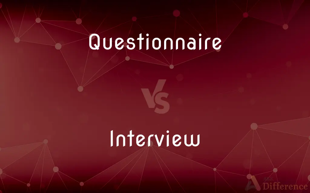 Questionnaire vs. Interview — What's the Difference?