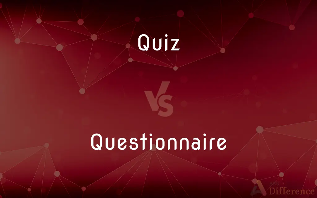 Quiz vs. Questionnaire — What's the Difference?