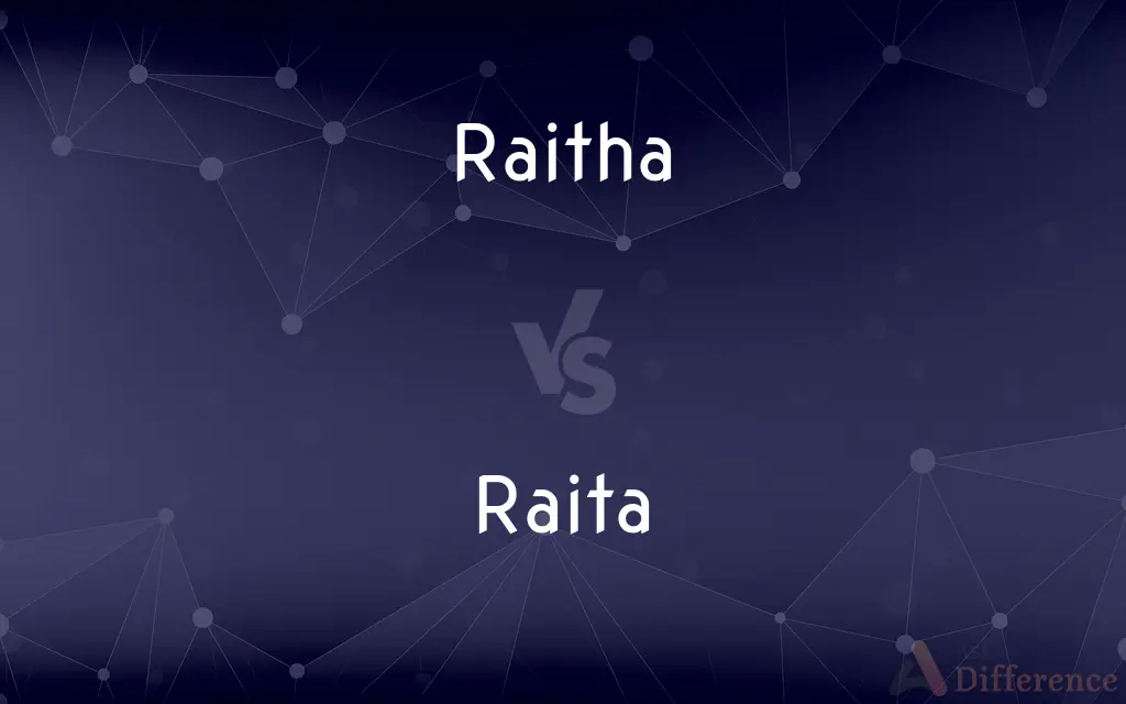Raitha vs. Raita — What's the Difference?
