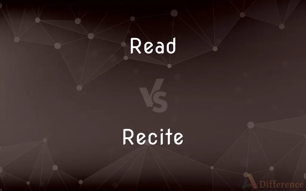 Read vs. Recite — What's the Difference?