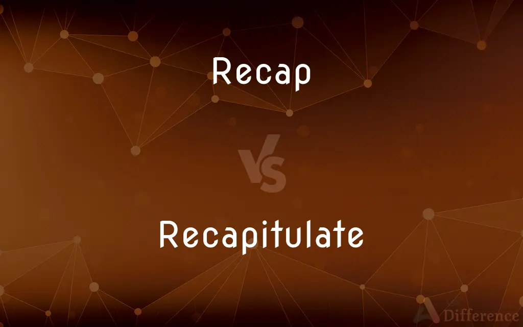 Recap vs. Recapitulate — What's the Difference?