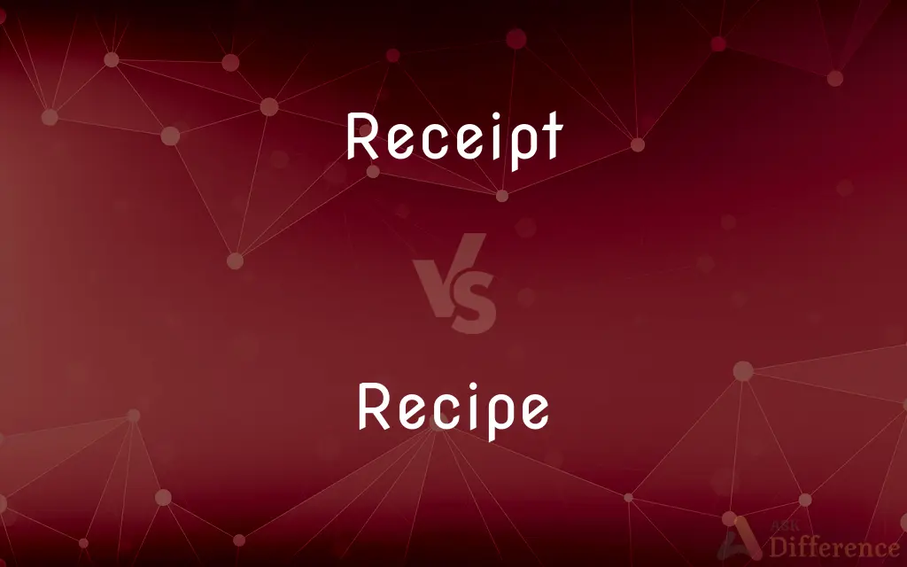Receipt vs. Recipe — What's the Difference?