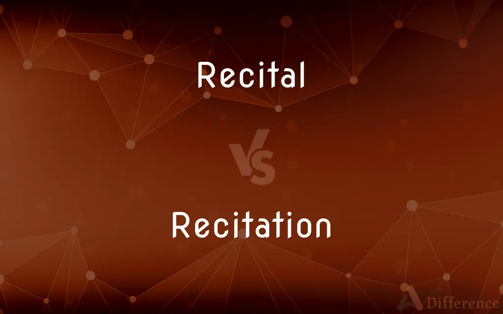 Recital vs. Recitation — What's the Difference?