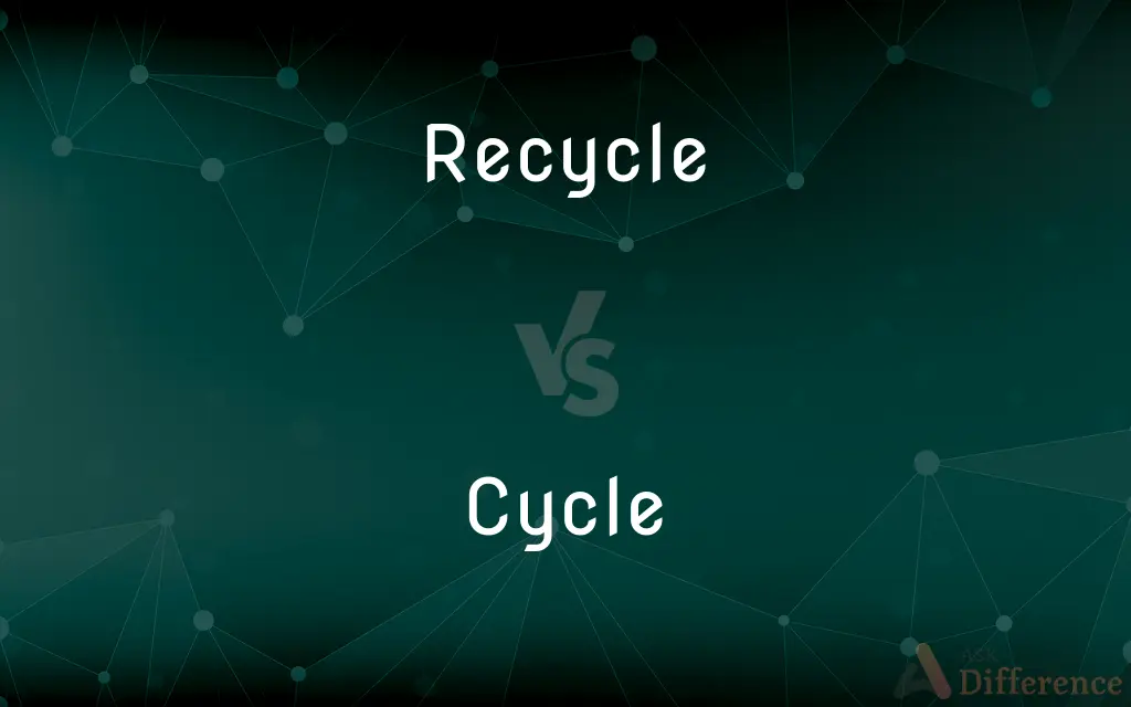 Recycle vs. Cycle — What's the Difference?