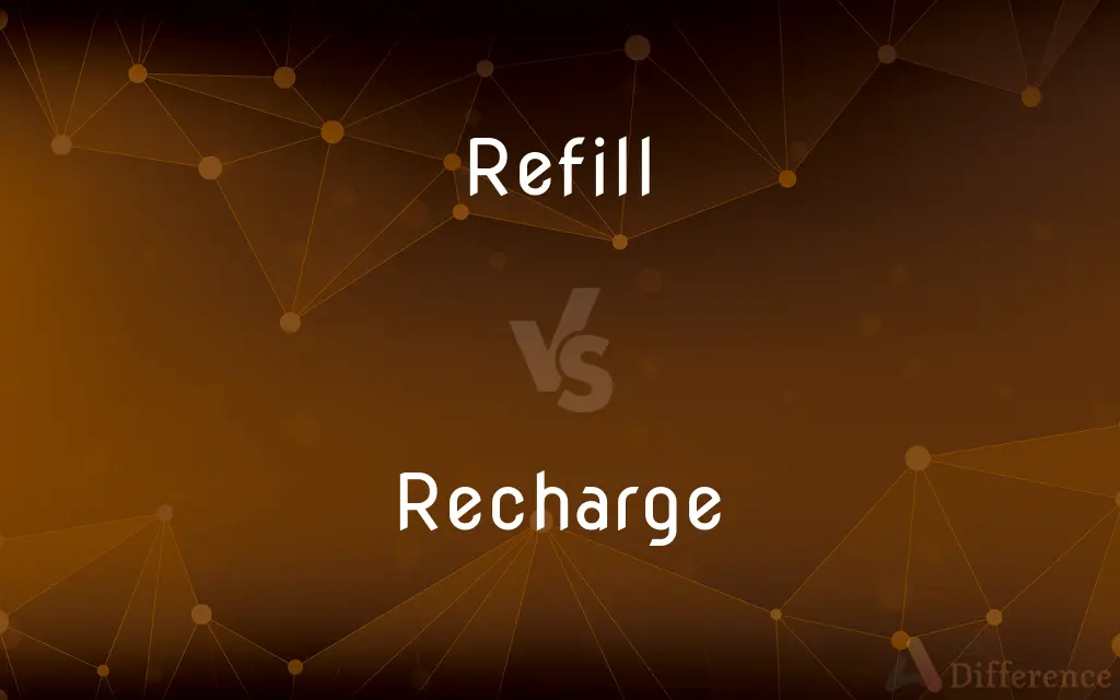 Refill vs. Recharge — What's the Difference?