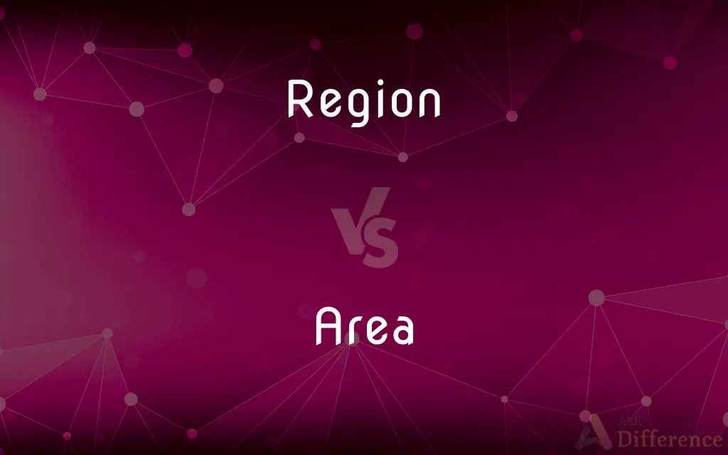 Region vs. Area — What's the Difference?
