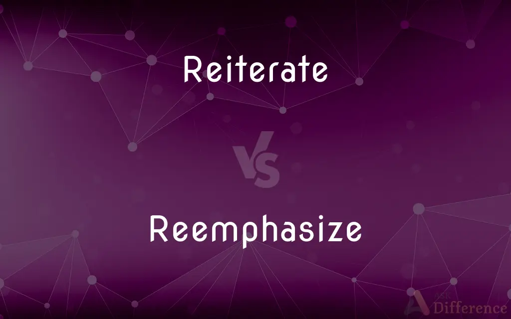 Reiterate vs. Reemphasize — What's the Difference?