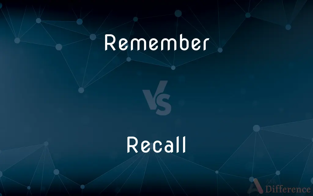 Remember vs. Recall — What's the Difference?