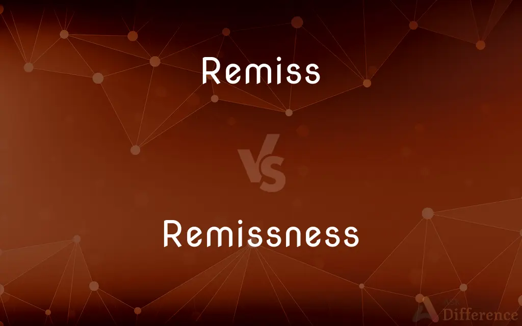 Remiss vs. Remissness — What's the Difference?