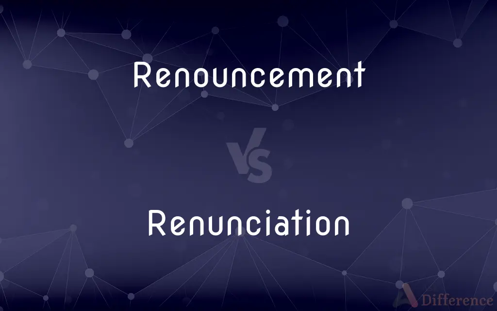 Renouncement vs. Renunciation — What's the Difference?