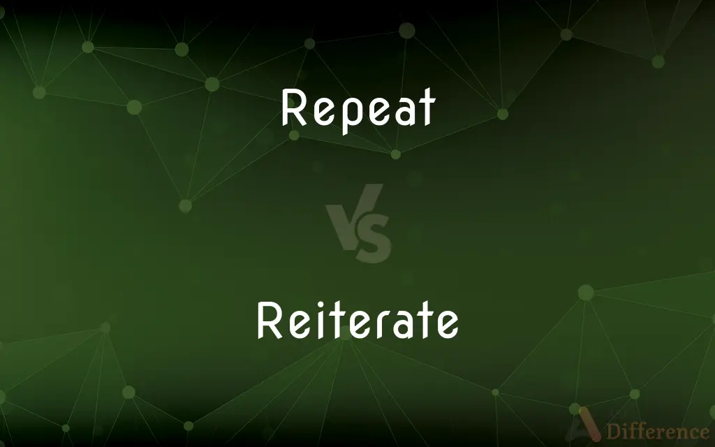 Repeat vs. Reiterate — What's the Difference?