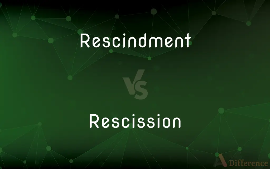 Rescindment vs. Rescission — What's the Difference?