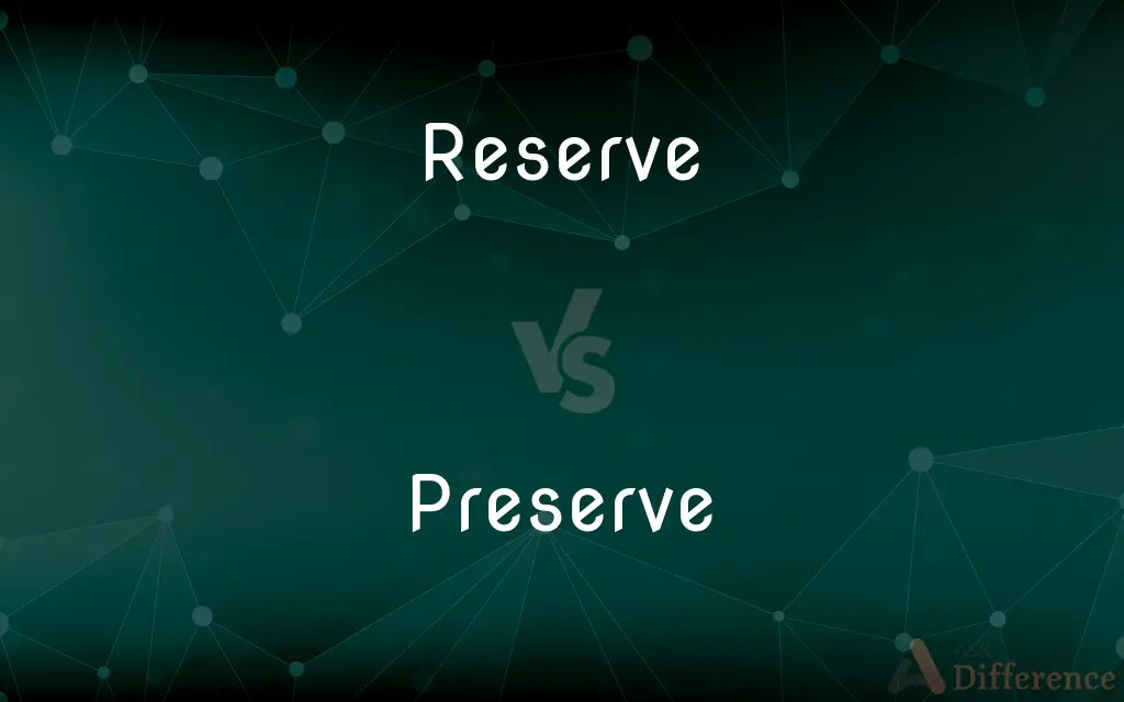 Reserve vs. Preserve — What's the Difference?