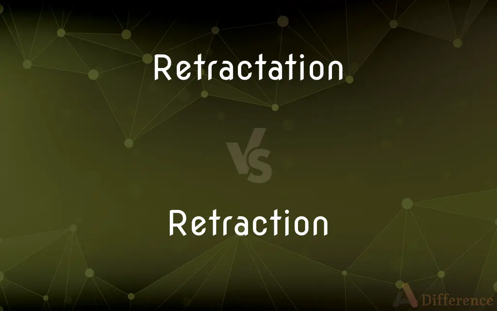 Retractation vs. Retraction — What's the Difference?