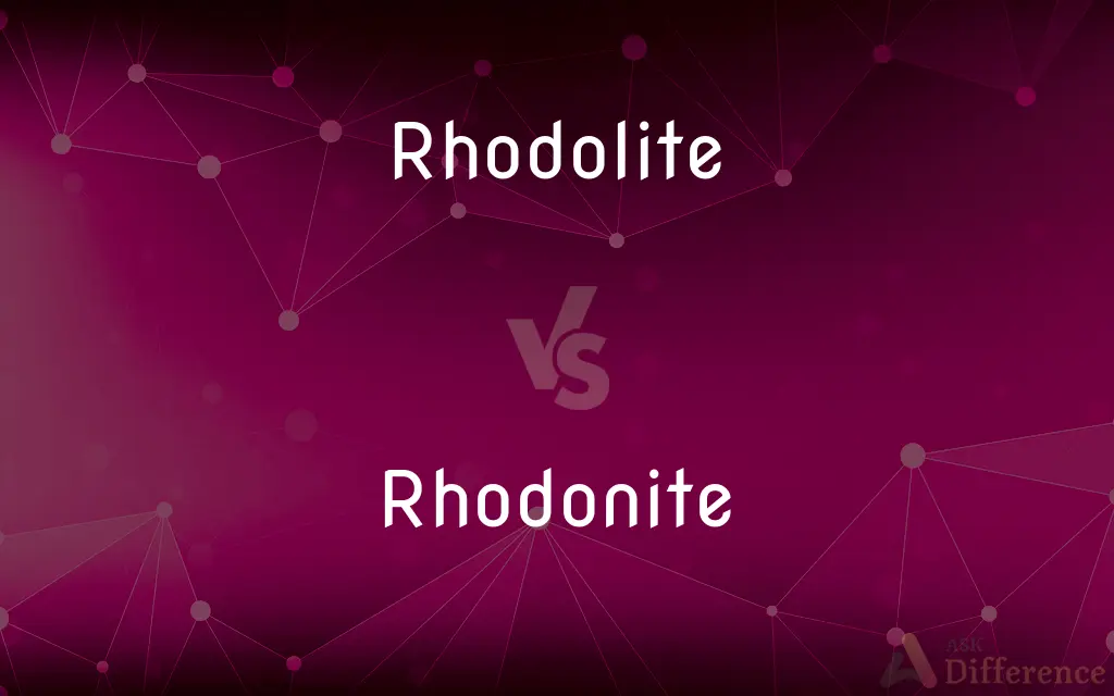 Rhodolite vs. Rhodonite — What's the Difference?