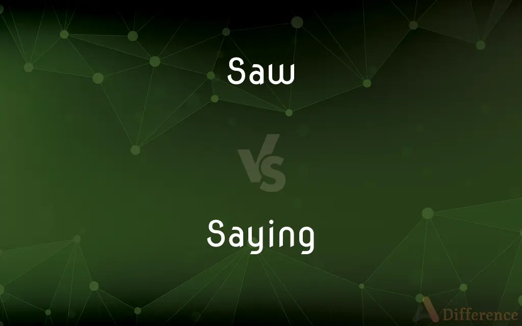 Saw vs. Saying — What's the Difference?