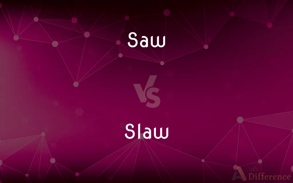 Saw vs. Slaw — What's the Difference?