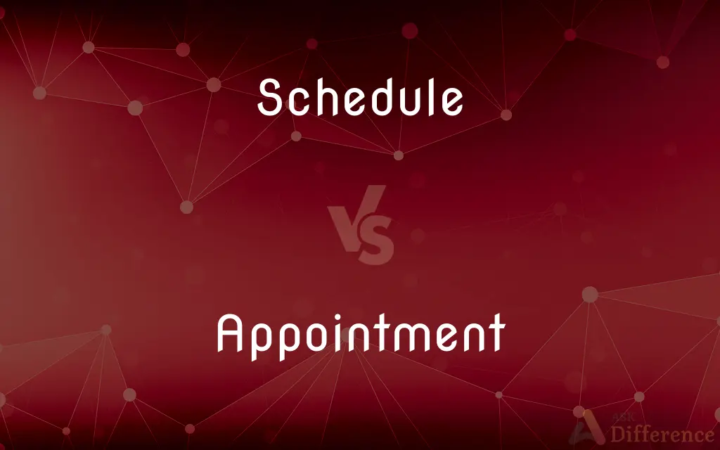 Schedule vs. Appointment — What's the Difference?