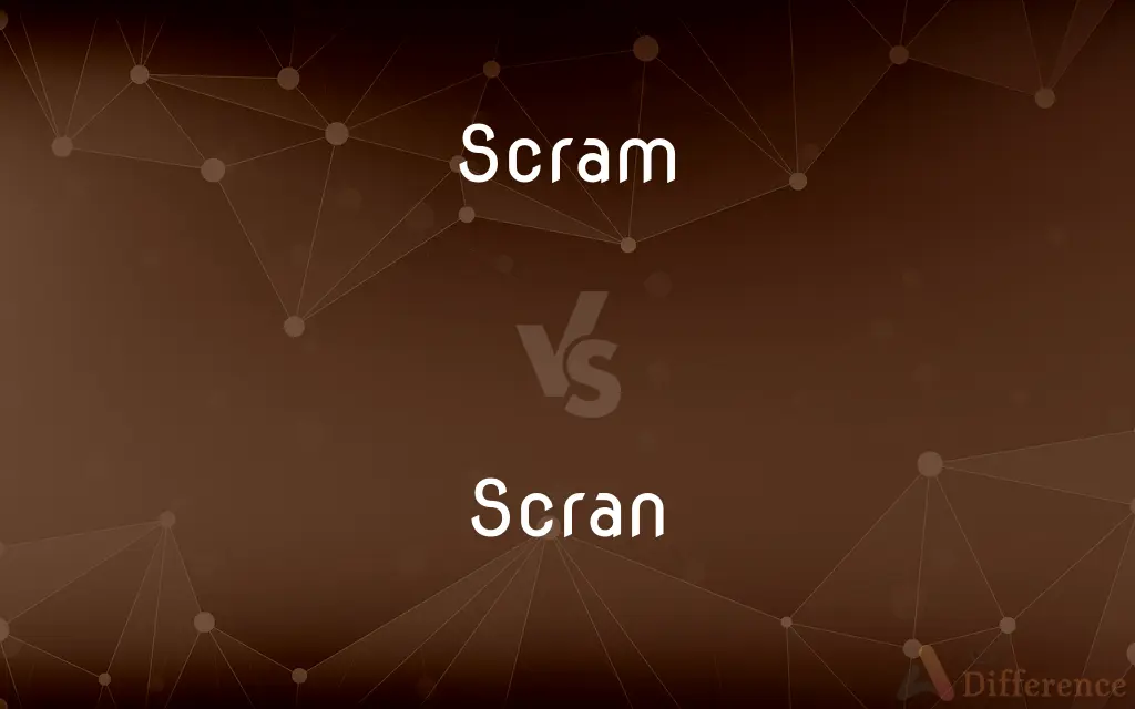 Scram vs. Scran — What's the Difference?