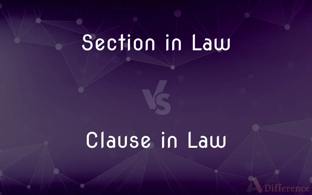 Section in Law vs. Clause in Law — What's the Difference?