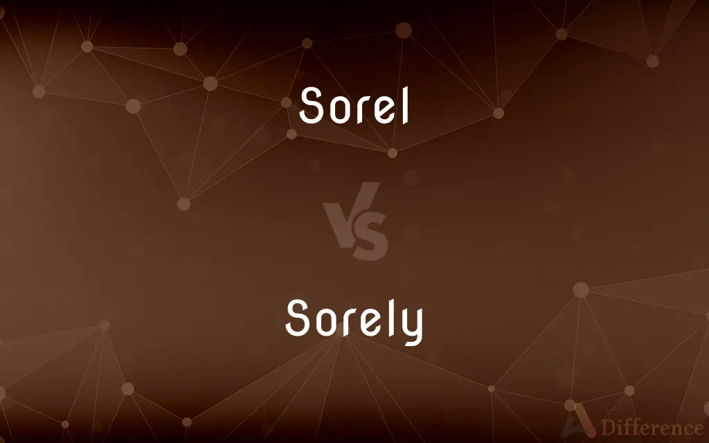 Sorel vs. Sorely — What's the Difference?