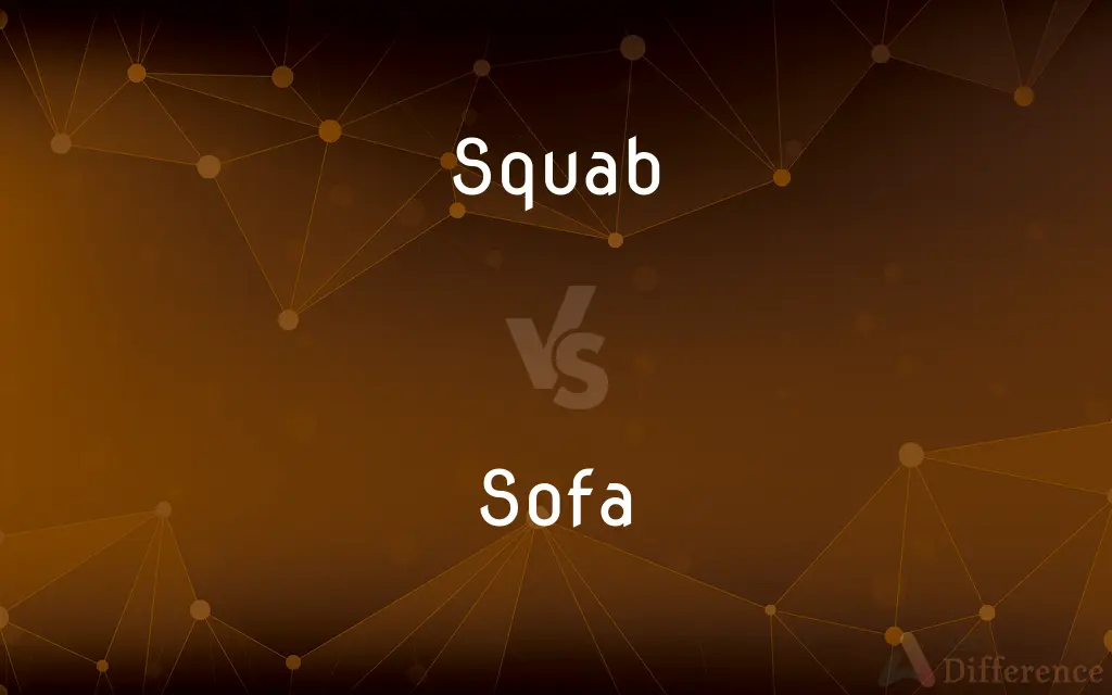 Squab vs. Sofa — What's the Difference?
