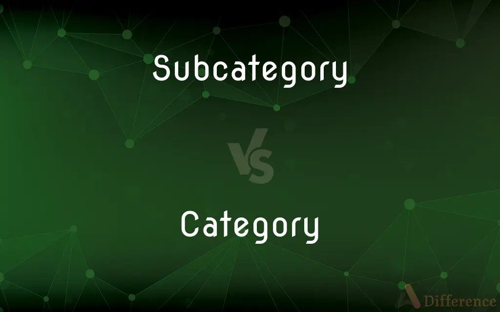 Subcategory vs. Category — What's the Difference?