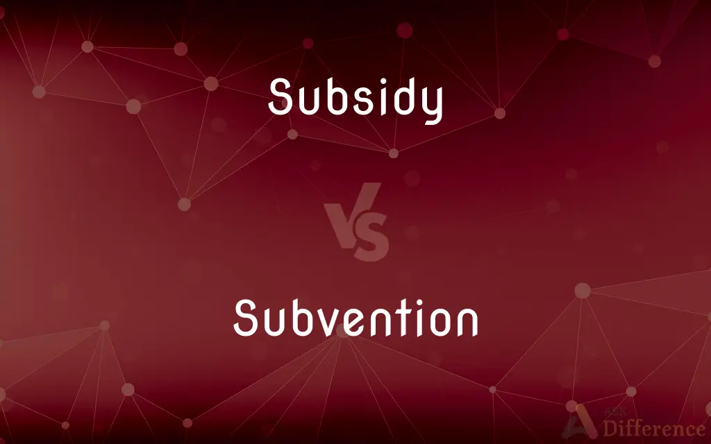 Subsidy vs. Subvention — What's the Difference?