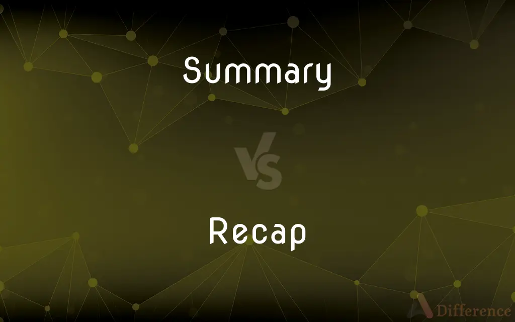 Summary vs. Recap — What's the Difference?