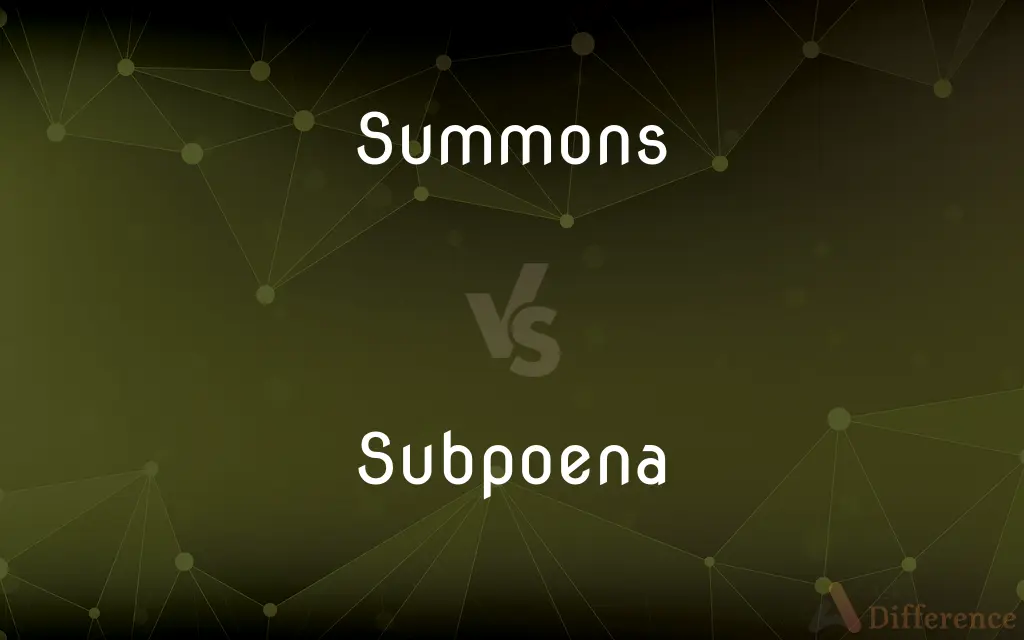 Summons vs. Subpoena — What's the Difference?
