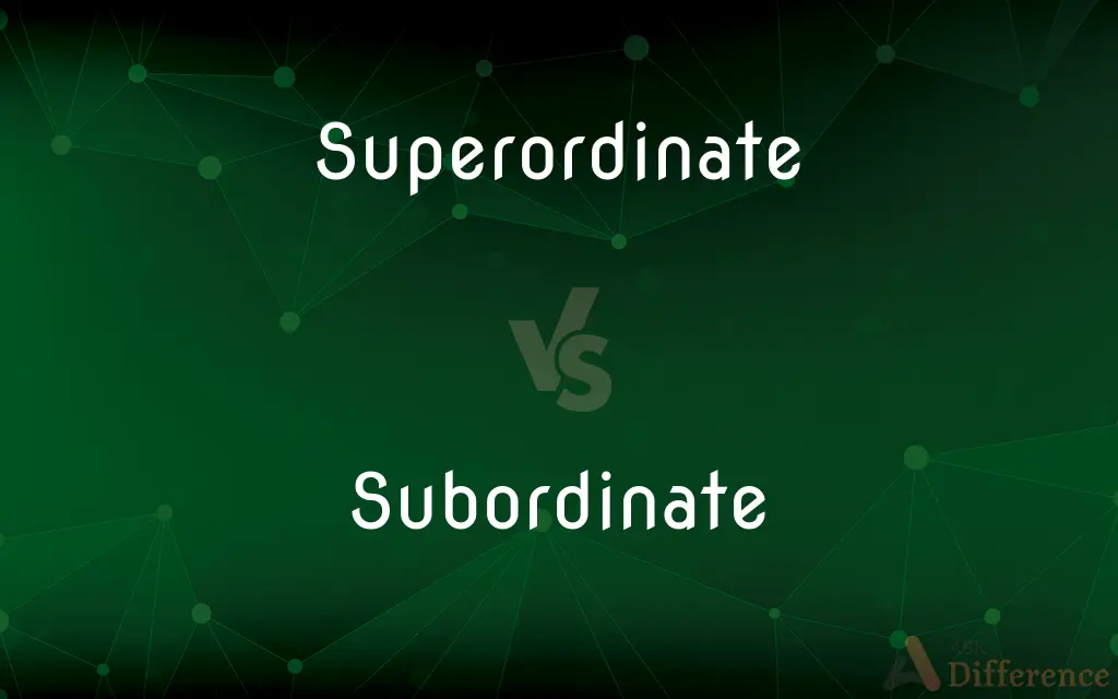 Superordinate vs. Subordinate — What's the Difference?