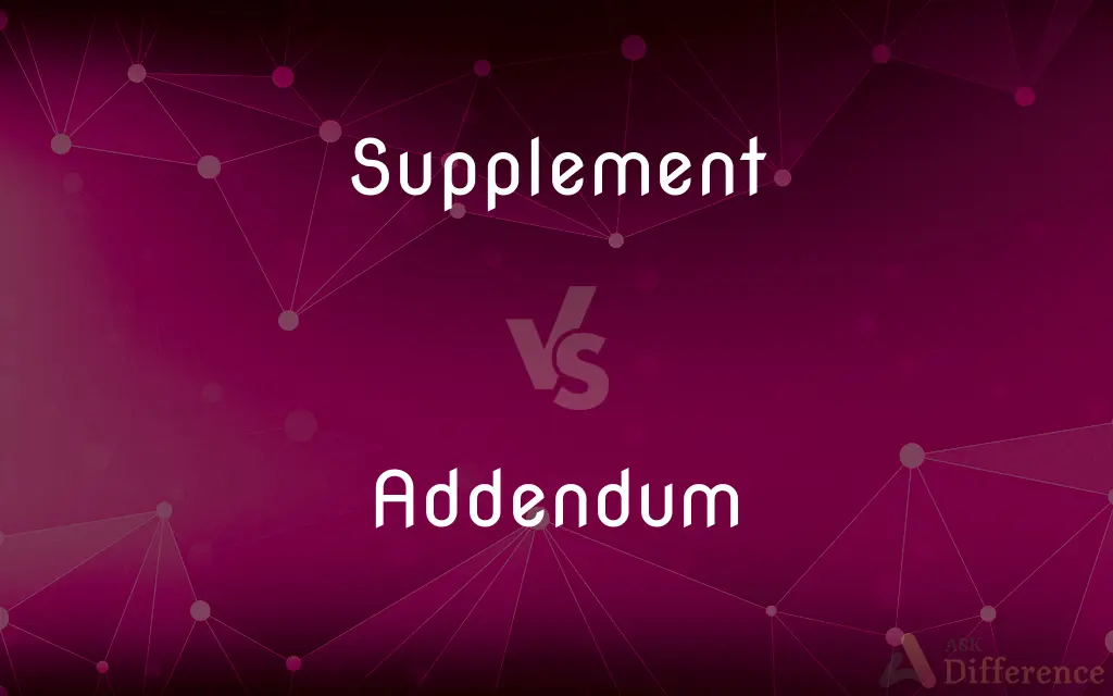 Supplement vs. Addendum — What's the Difference?