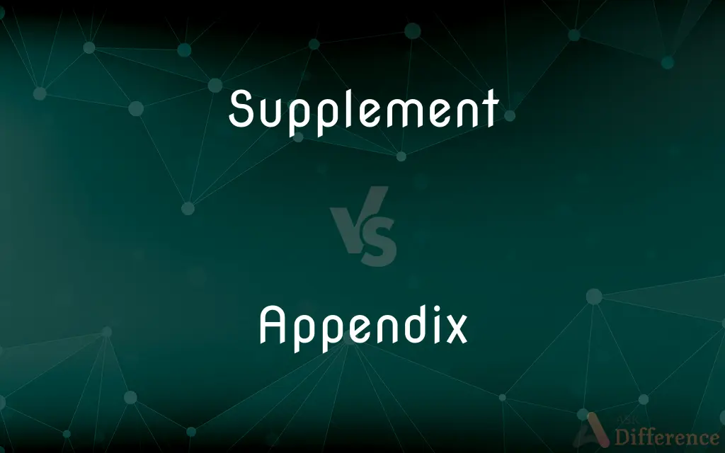 Supplement vs. Appendix — What's the Difference?