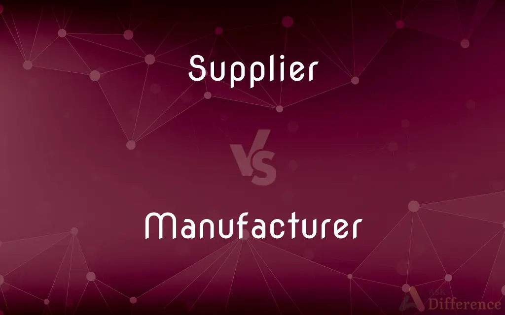 Supplier vs. Manufacturer — What's the Difference?