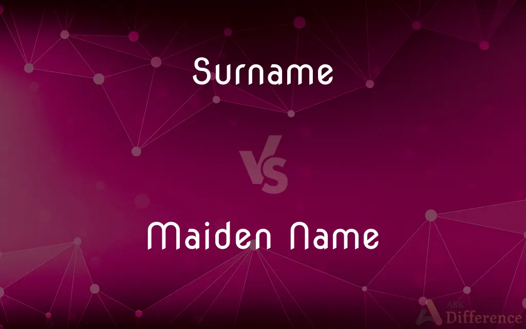 Surname vs. Maiden Name — What's the Difference?