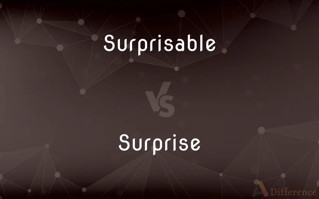 Surprisable vs. Surprise — What's the Difference?