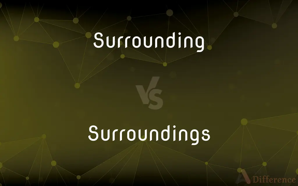 Surrounding vs. Surroundings — What's the Difference?