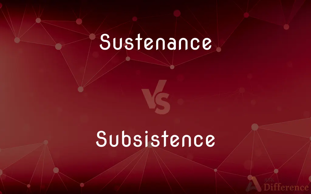 Sustenance vs. Subsistence — What's the Difference?