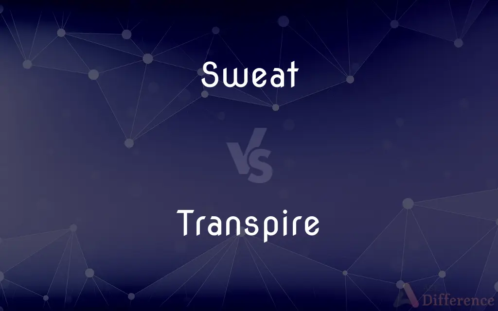 Sweat vs. Transpire — What's the Difference?