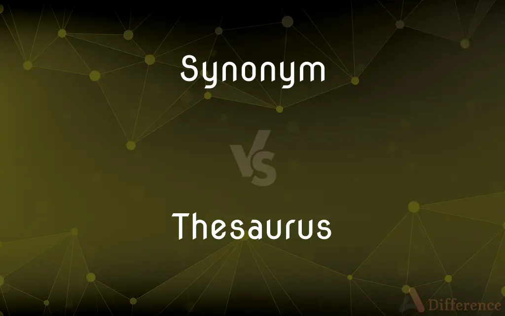 Synonym vs. Thesaurus — What's the Difference?