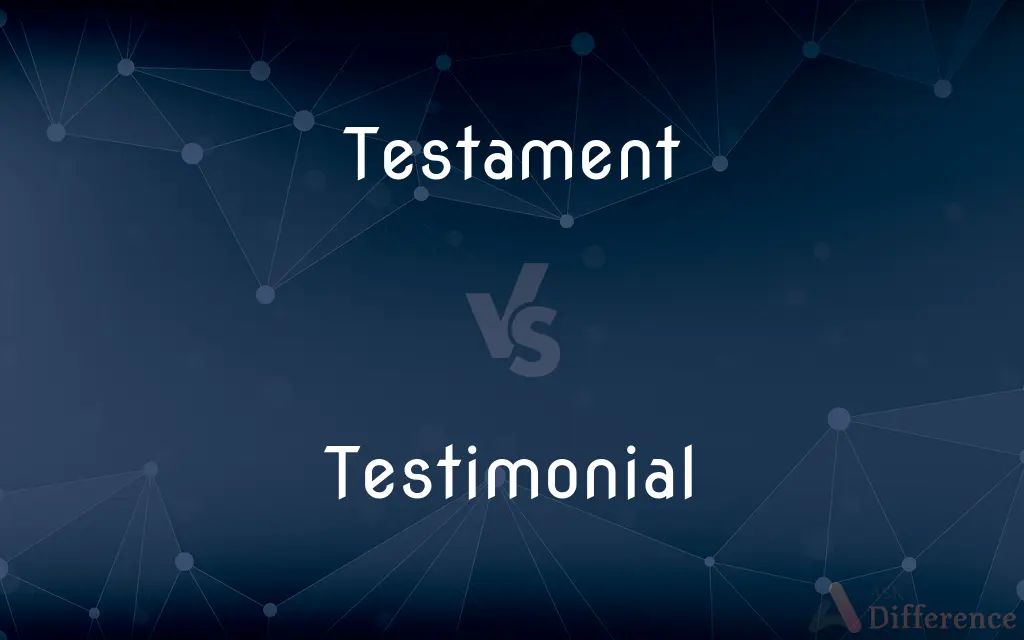 Testament vs. Testimonial — What's the Difference?