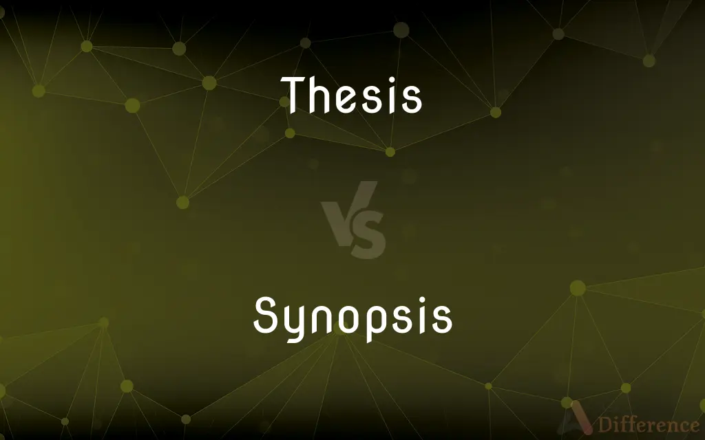 what is the difference between synopsis and thesis