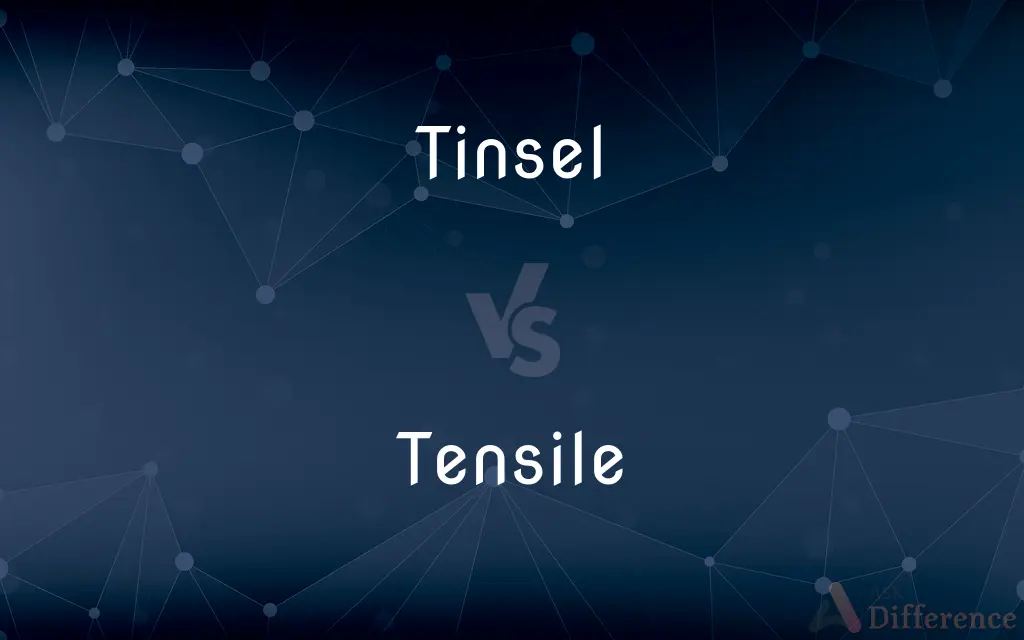 Tinsel vs. Tensile — What's the Difference?