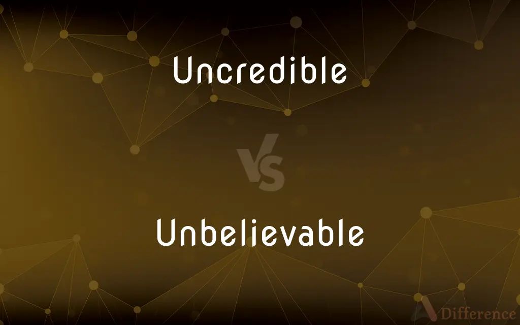 Uncredible vs. Unbelievable — What's the Difference?