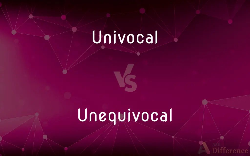 Univocal vs. Unequivocal — What's the Difference?