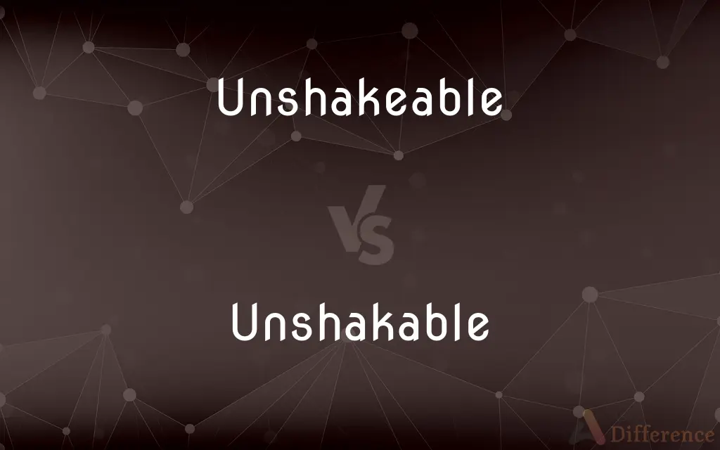 Unshakeable vs. Unshakable — What's the Difference?