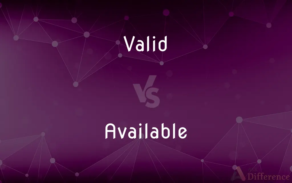 Valid vs. Available — What's the Difference?