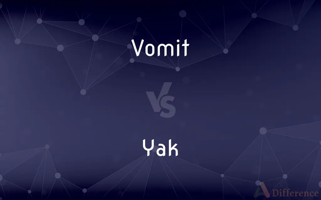 Vomit vs. Yak — What's the Difference?
