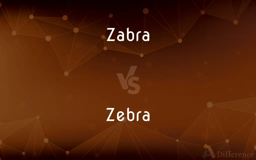 Zabra vs. Zebra — What's the Difference?